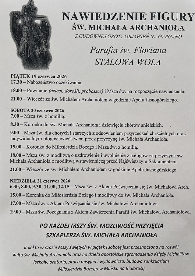 NAWIEDZENIE FIGURY ŚW. MICHAŁA ARCHANIOŁA